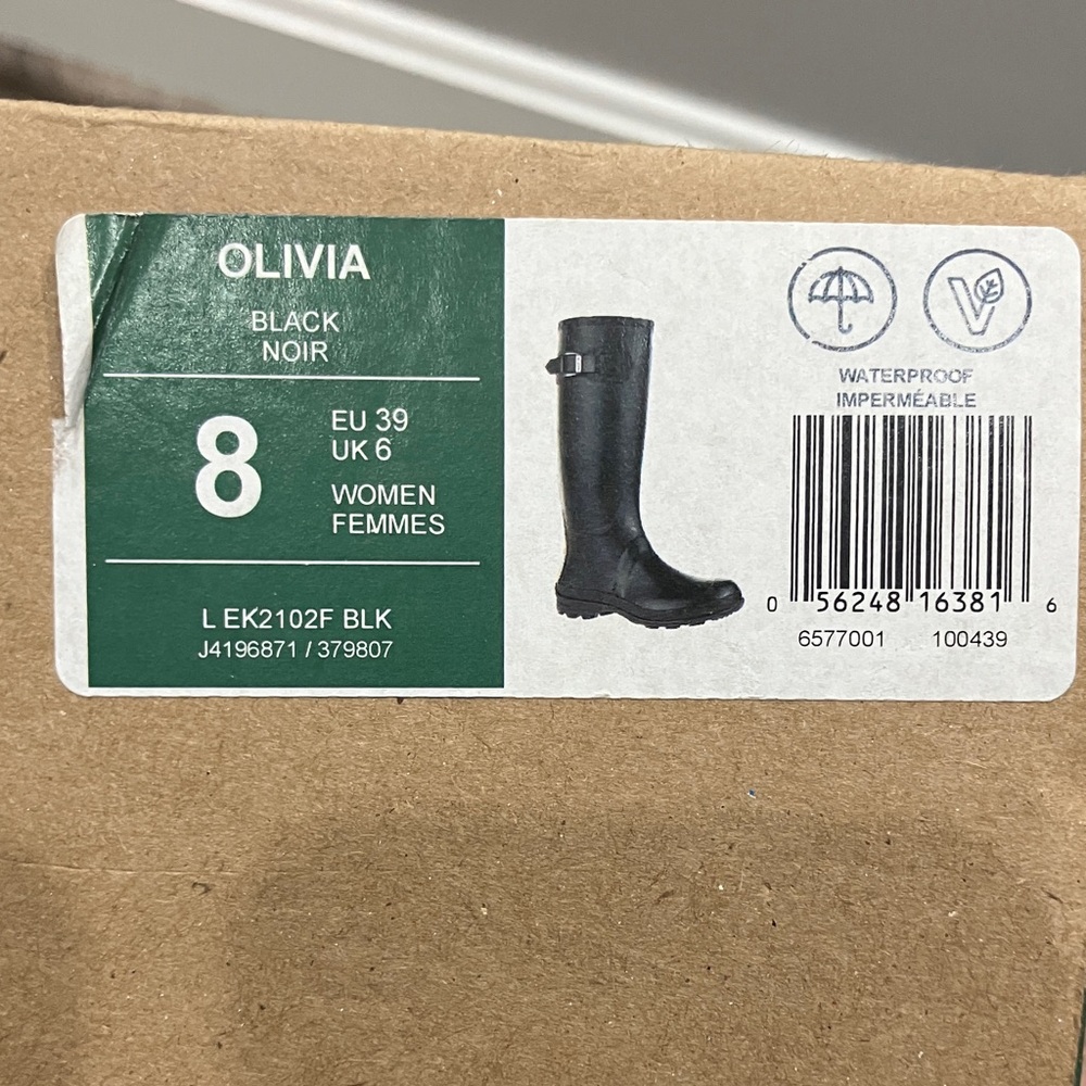 New in Box, Kamik Sleek Black Waterproof Boots, size 8 - Picture 11 of 11